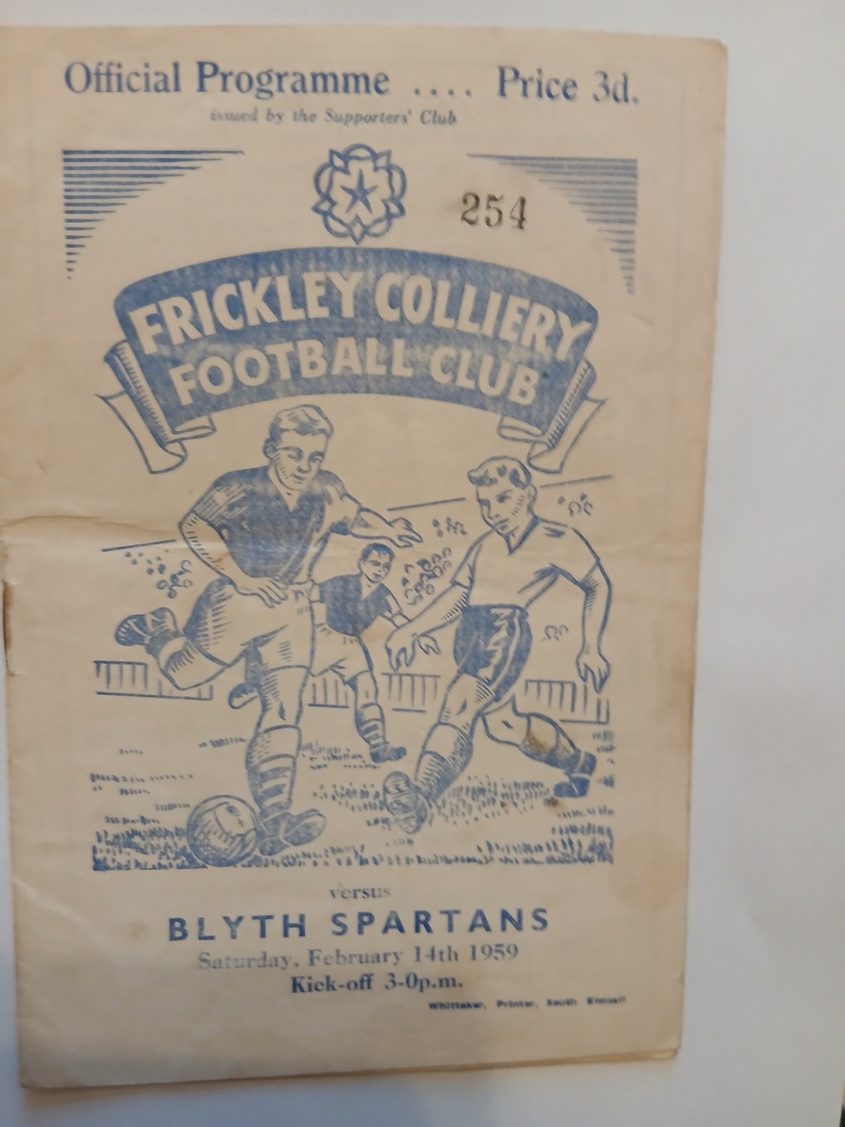 FRICKLEY COLLIERY v BLYTH SPARTANS 14 February 1959 for sale on Ebay