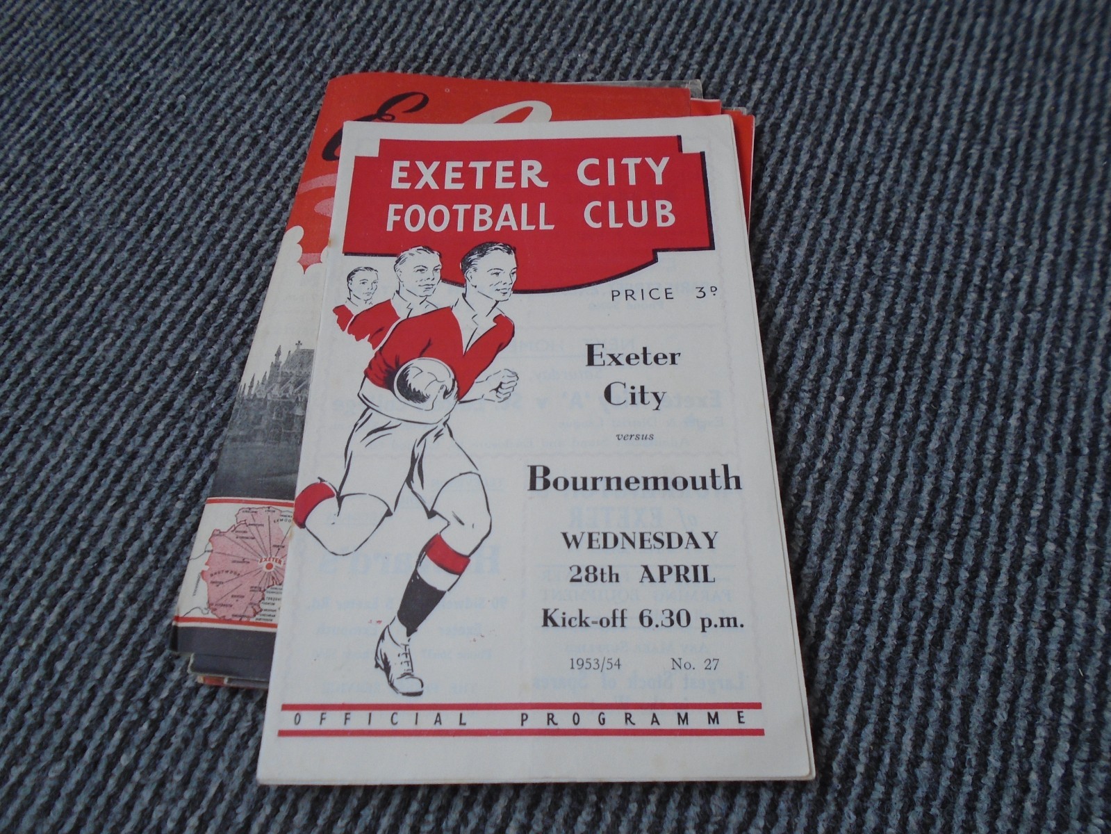 EXETER CITY V BOURNEMOUTH & BOSCOMBE 1953-4 for sale on Ebay