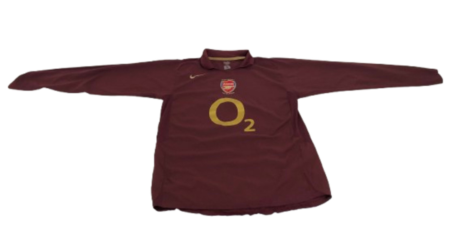 Arsenal 2005-06 Highbury Burgundy Nike Home Shirt Long Sleeve O2 Sponsor for sale on Ebay
