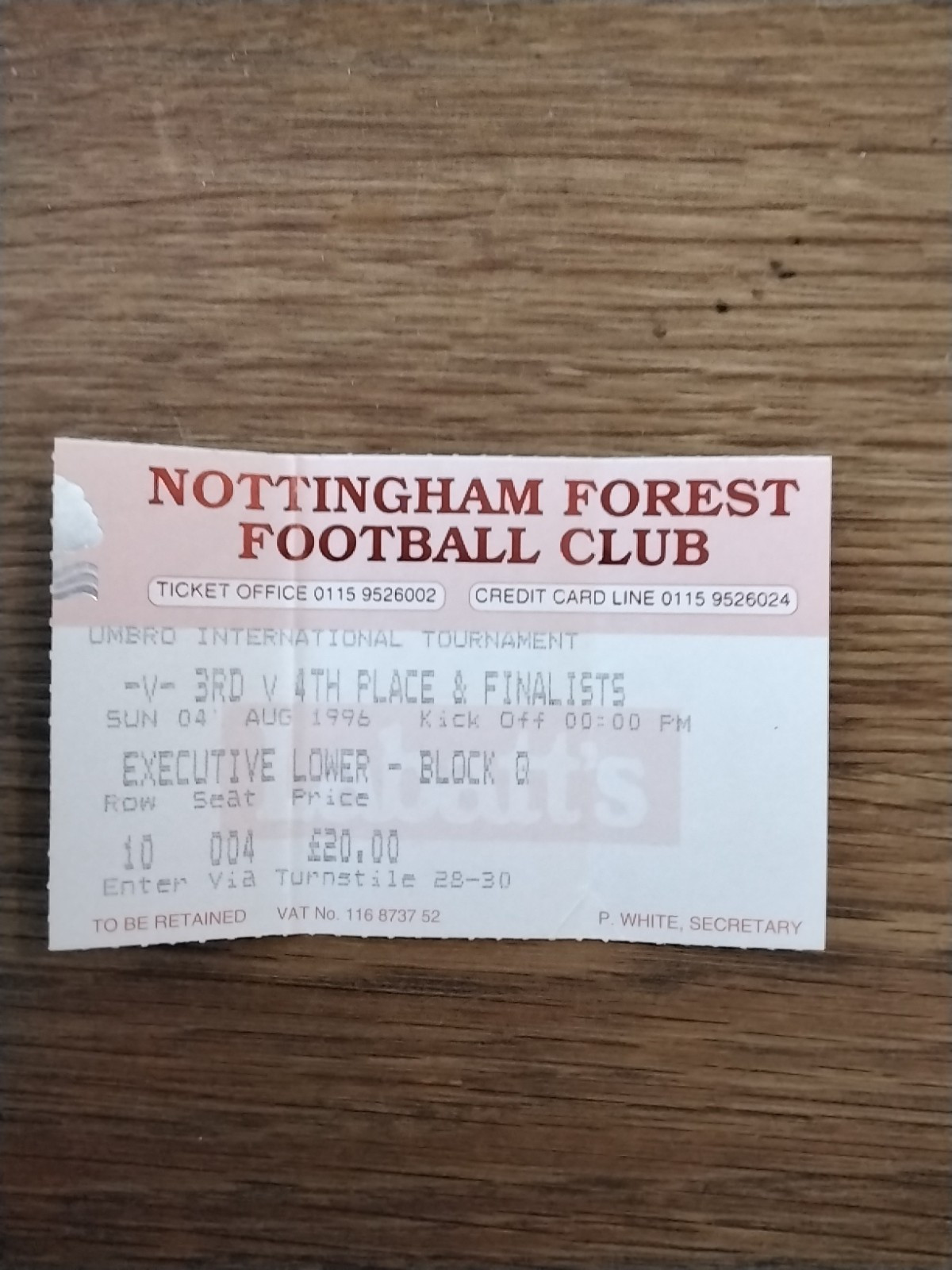 Chelsea V Ajax Umbro Cup Final Match Ticket 4th Aug 1996 Plus Man Utd V Notts Fo for sale on Ebay