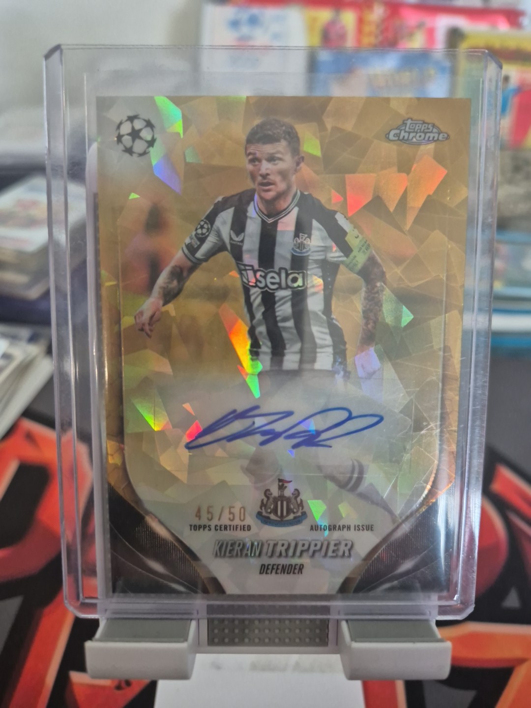 Kieran Trippier Auto /50 Topps Chrome Sapphire Newcastle Football Card for sale on Ebay