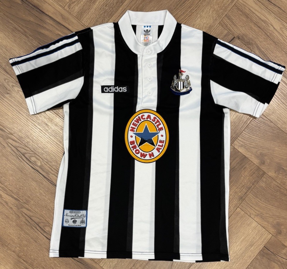 Newcastle United Adidas 1995 Home Shirt - Size Adult Large 20.5inch P2P for sale on Ebay