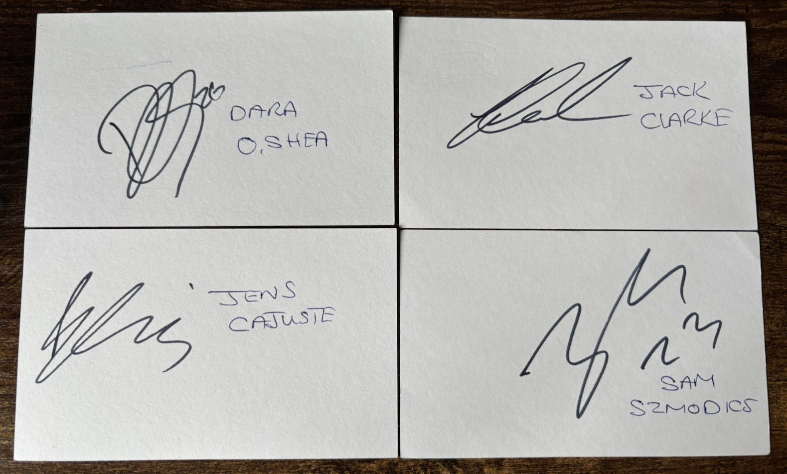 IPSWICH  TOWN  FOOTBALL  AUTOGRAPHS D O'SHEA, J CAJUSTE, J CLARKE, S SZMODICS for sale on Ebay