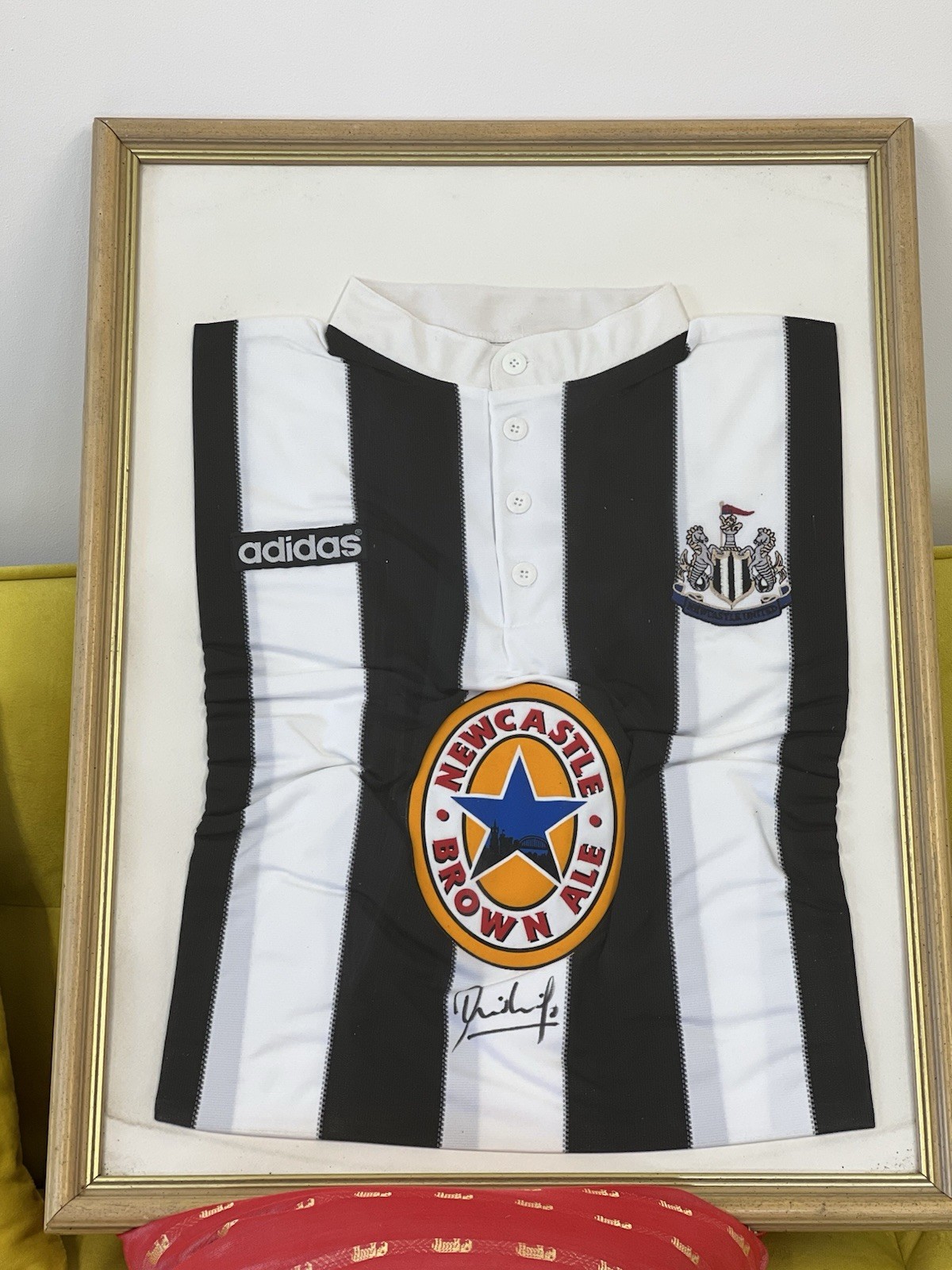 David Ginola Autographed Newcastle United Home Shirt 1996/97 for sale on Ebay