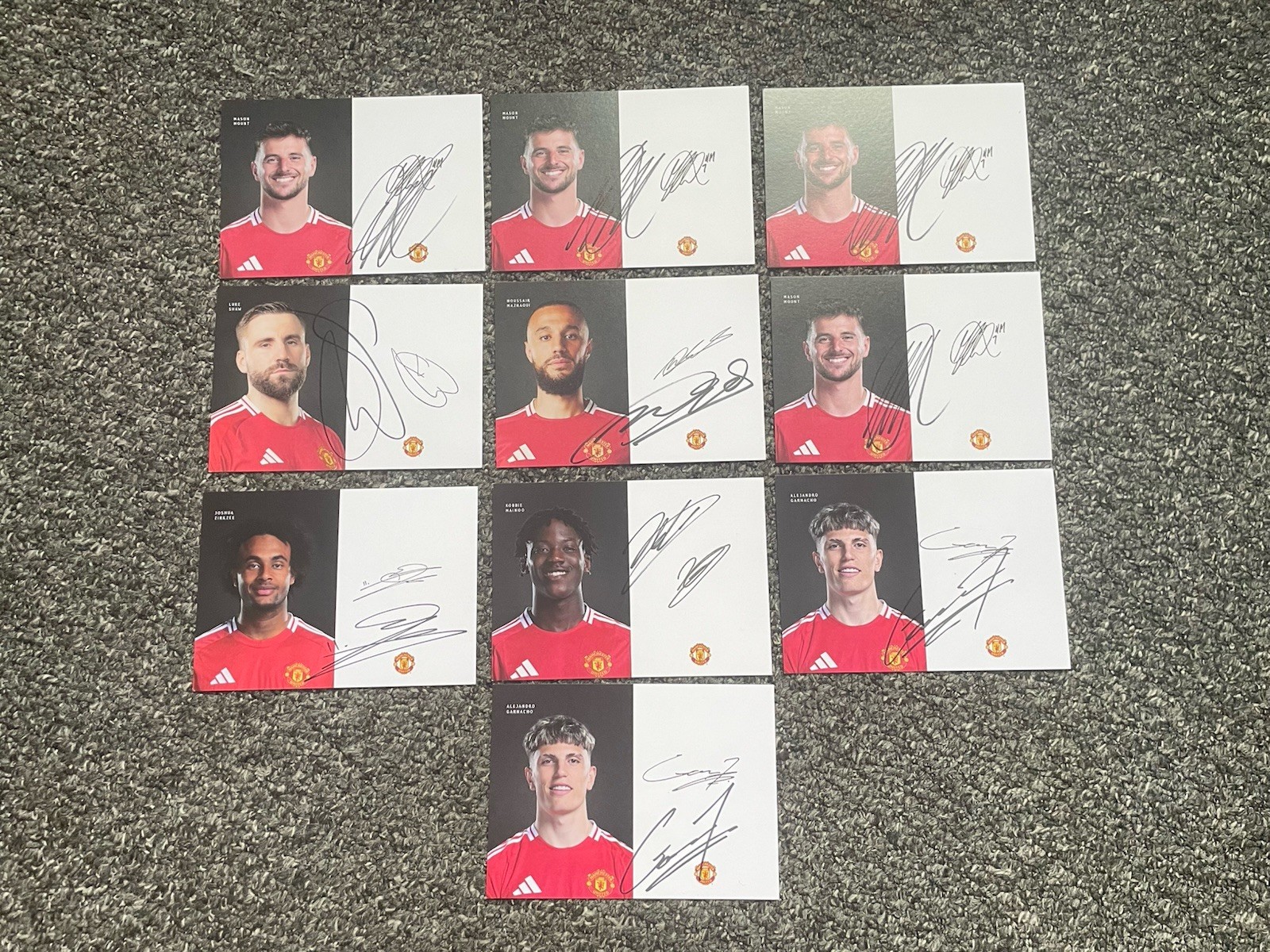 Manchester United Hand Signed 24/25 club cards official Mainoo x 10 Cards!!! for sale on Ebay