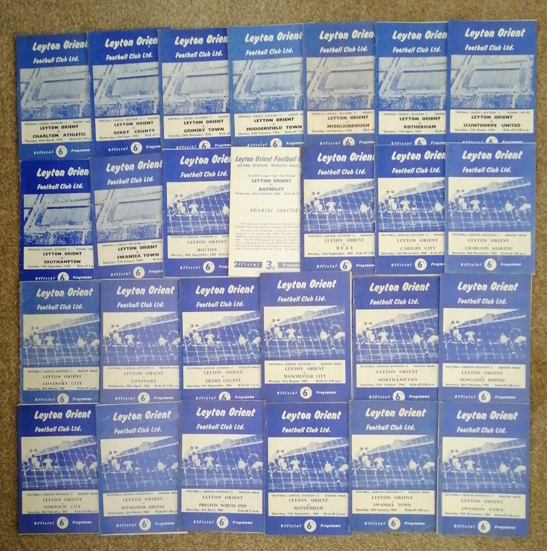 26 Different 1963/64 & 1964/65 Leyton Orient Home Programmes - Bulk 609 for sale on Ebay