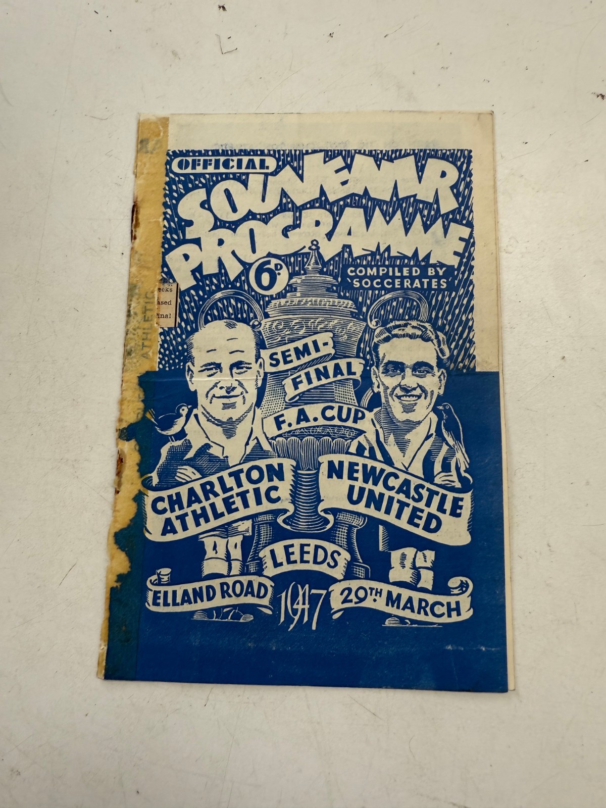 EARLY VINTAGE FOOTBALL PROGRAMME - CHARLTON v NEWCASTLE FA CUP SEMI 1947 for sale on Ebay
