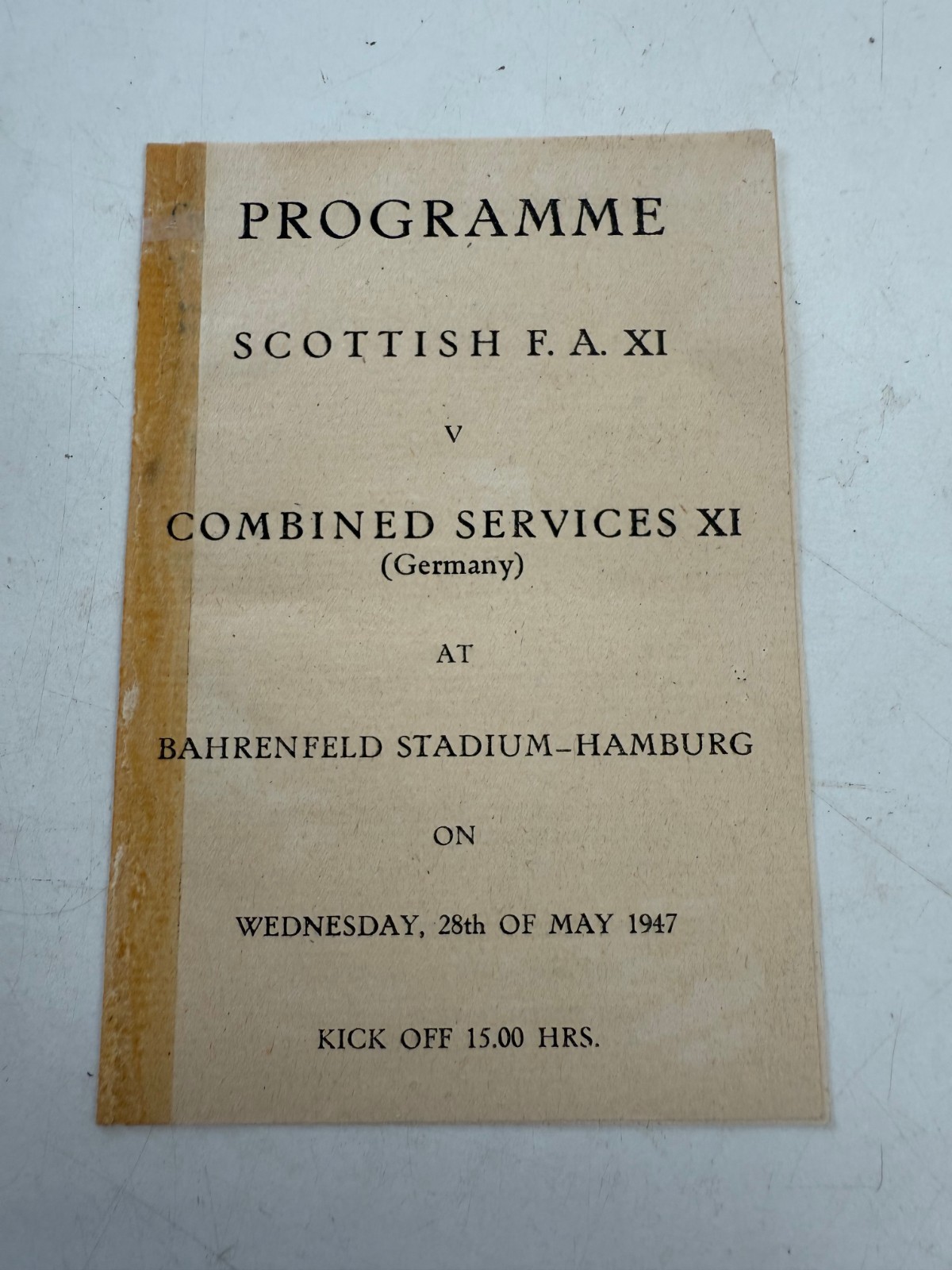 EARLY VINTAGE FOOTBALL PROGRAMME - SCOTTISH FA XI v COMBINED SERVICES 1947 for sale on Ebay