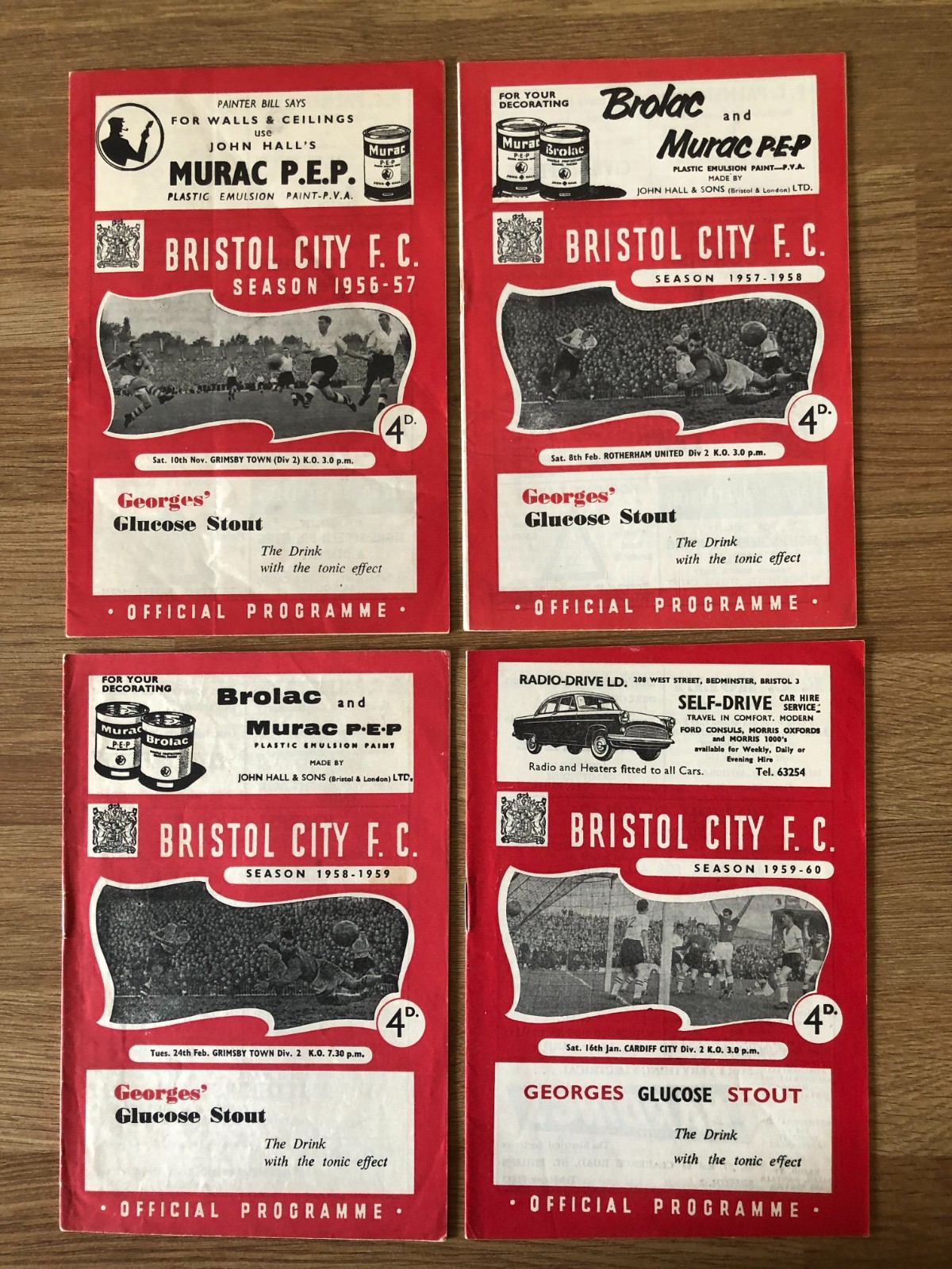 4 Bristol City home programmes 1956/57; 1957/58; 1958/59; 1959/60. for sale on Ebay