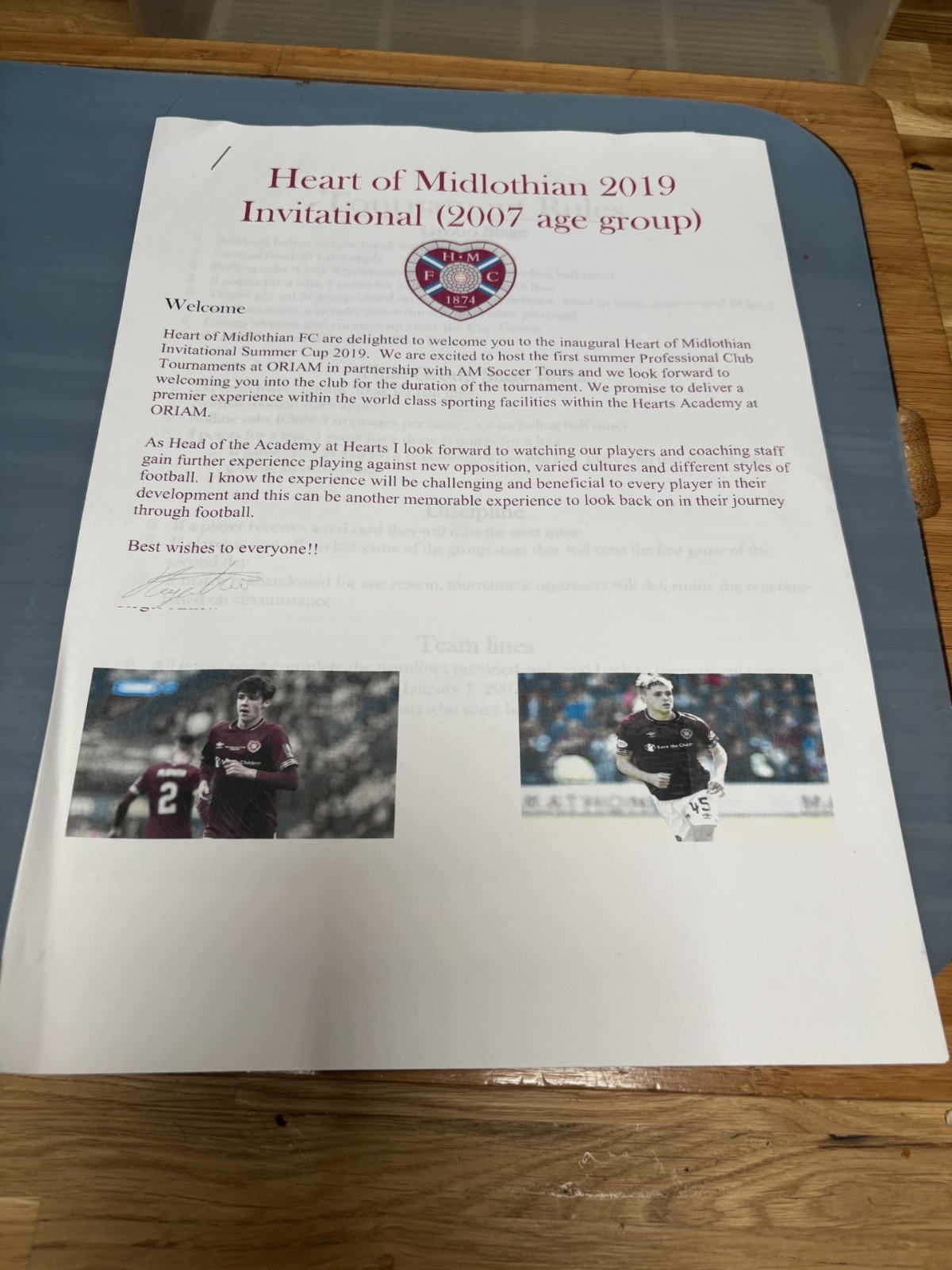HEARTS TOURNAMENT 2019 incl HIBERNIAN RANGERS BRIGHTON ARSENAL MOTHERWELL for sale on Ebay