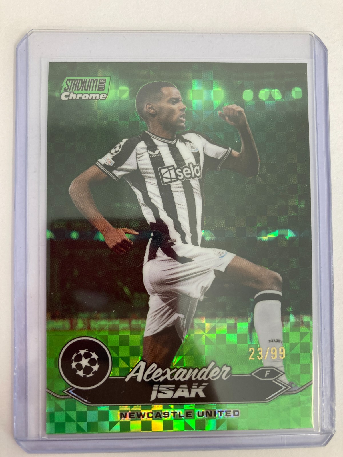 TOPPS STADIUM CLUB CHROME 2024 ISAK NEWCASTLE NEON GREEN X-FRACTORS 23/99. for sale on Ebay