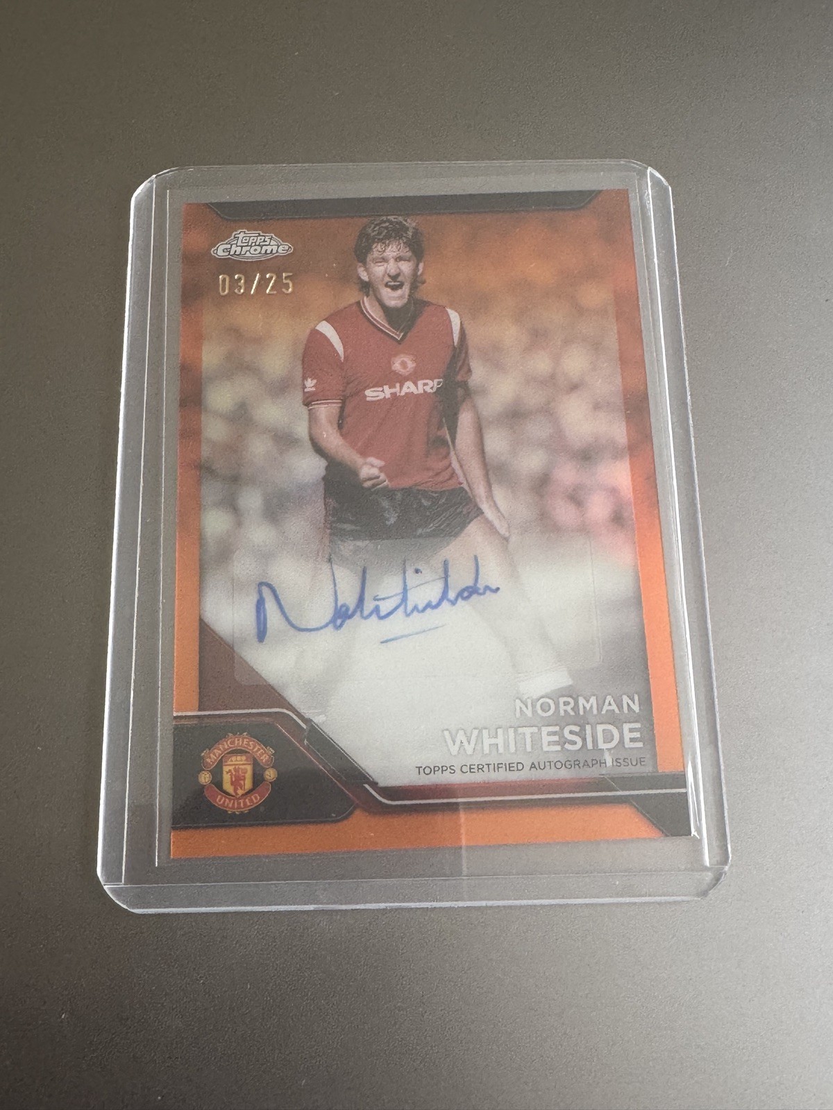 Topps Chrome Manchester United Deluxe 24-25 Norman Whiteside auto /25 for sale on Ebay