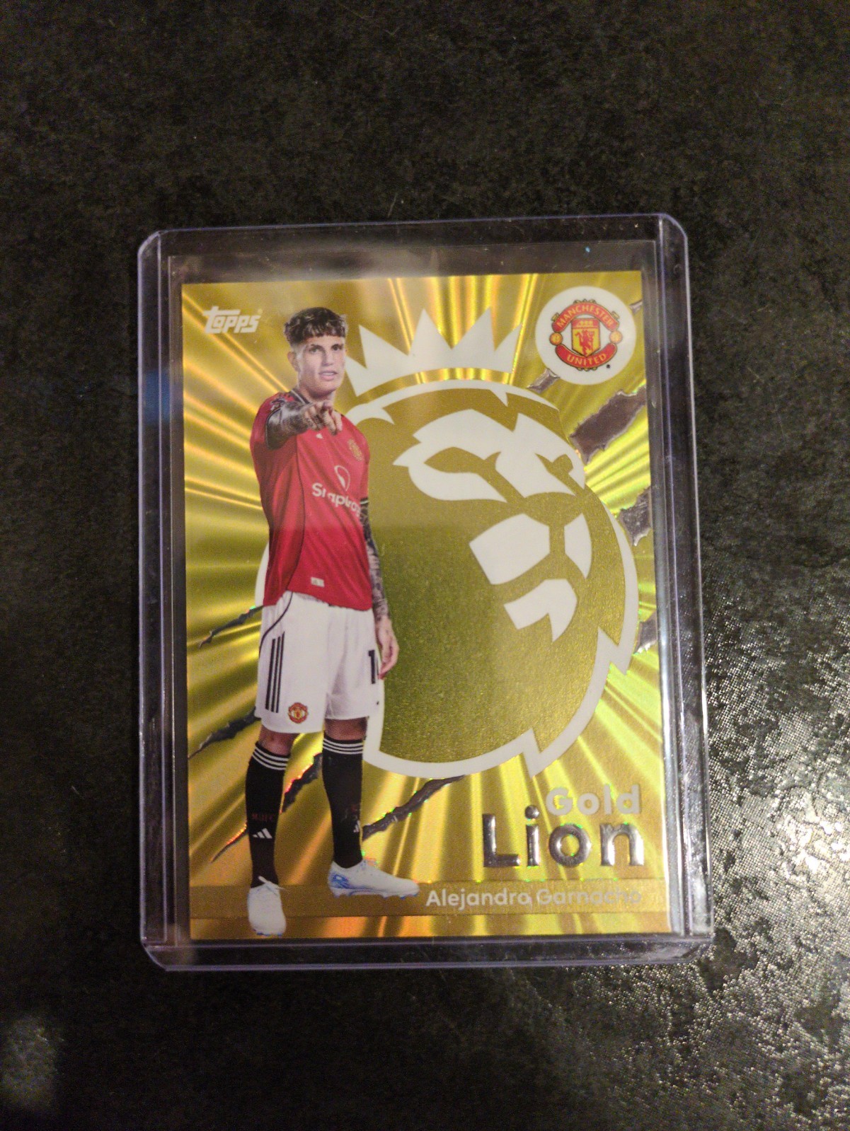 Topps Premier League 2026 Alejandro Garnacho Gold Lion Insert Manchester United for sale on Ebay