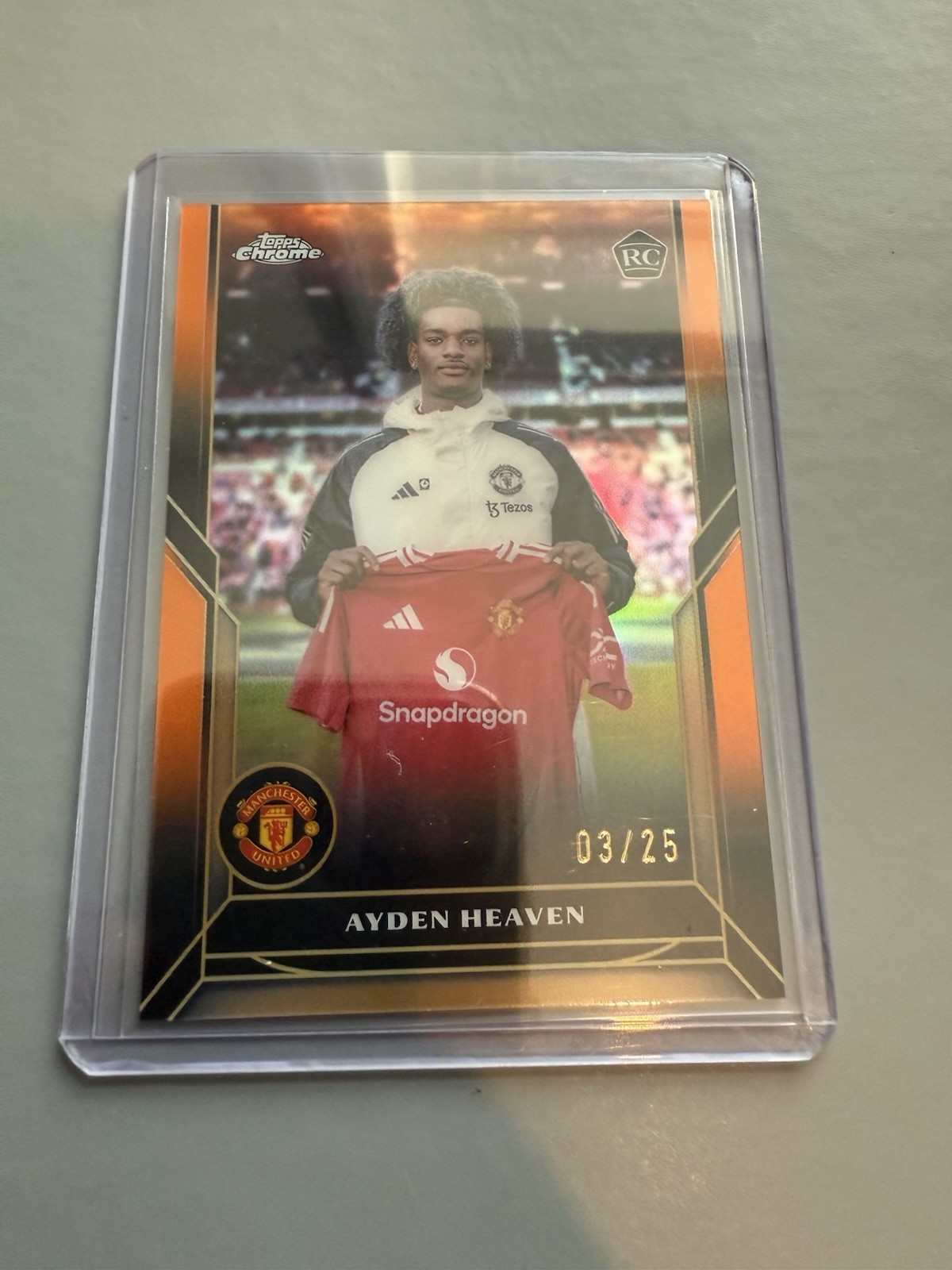 2025 Topps Deluxe Manchester United - Ayden Heaven -‘ovation’Rookie Card - 3/25 for sale on Ebay