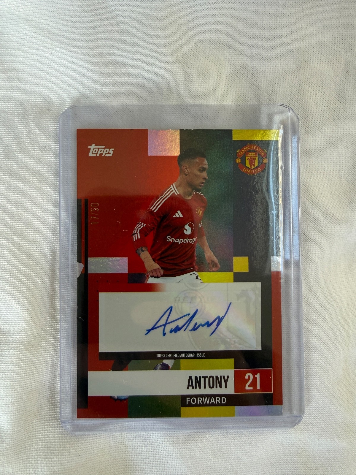 Antony Auto 17/50 Manchester United Topps Team Set 2024/25 for sale on Ebay
