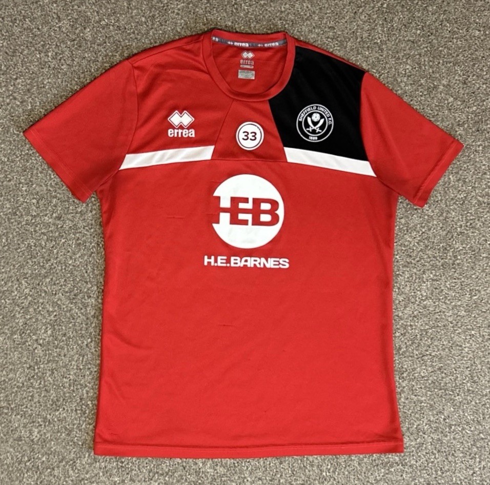 Sheffield United Player Issue Errea Training Shirt, Medium #33, SEE DESCRIPTION for sale on Ebay