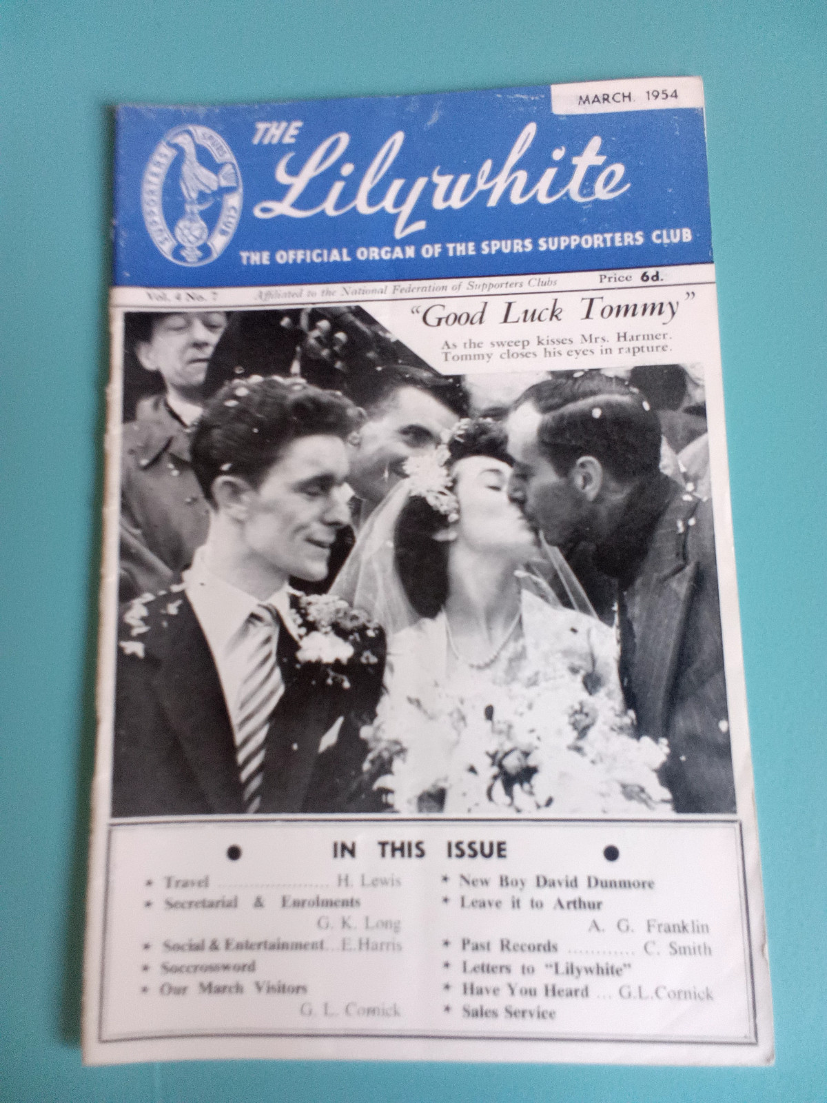 TOTTENHAM HOTSPUR LILYWHITE MAGAZINE VOl.4 NUMBER 7 MARCH 1954 GOOD CONDITION. for sale on Ebay
