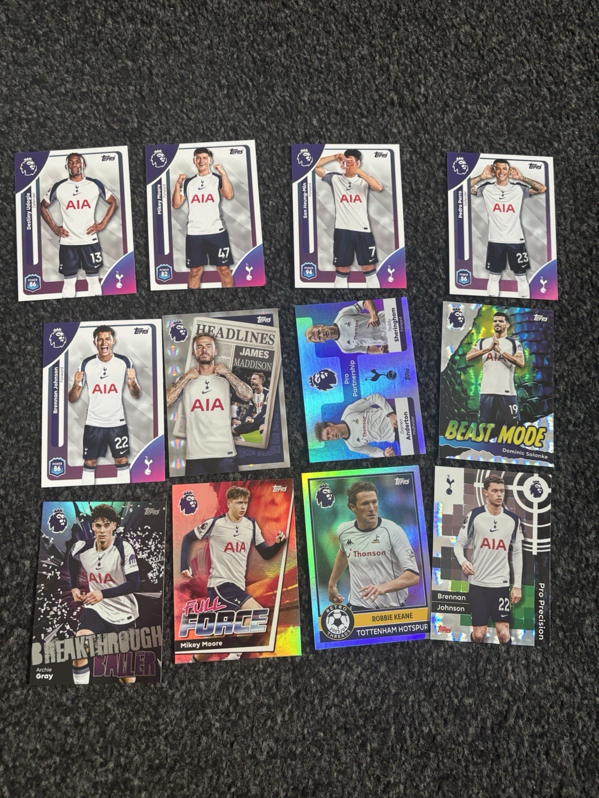 2026 Topps Premier League Tottenham Hotspur 12 Card Bundle No Duplicates for sale on Ebay