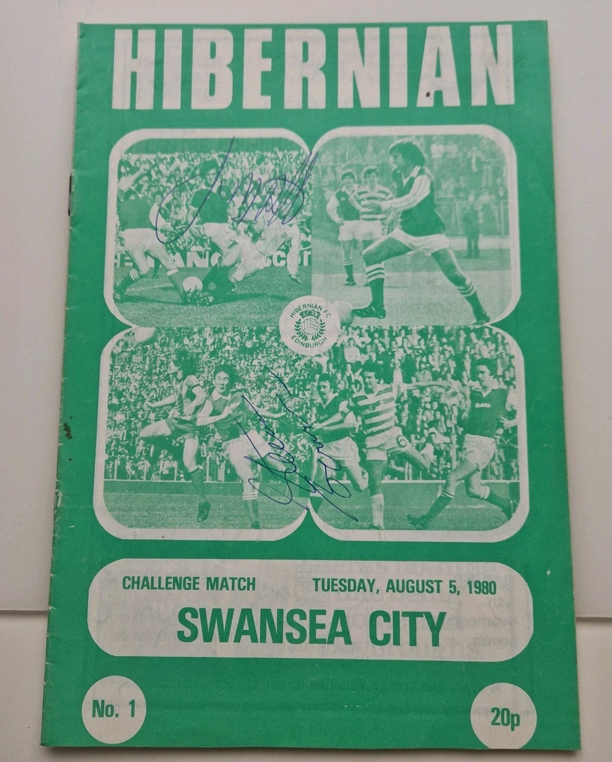 Hibs v Swansea 80/1 Friendly 14 autographs for sale on Ebay