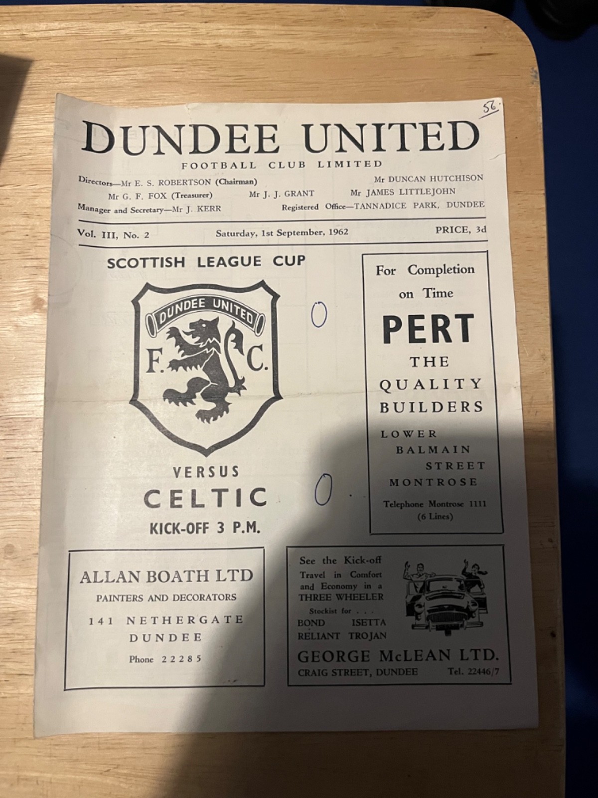 Dundee United v Celtic 91/09/1962 League Cup for sale on Ebay