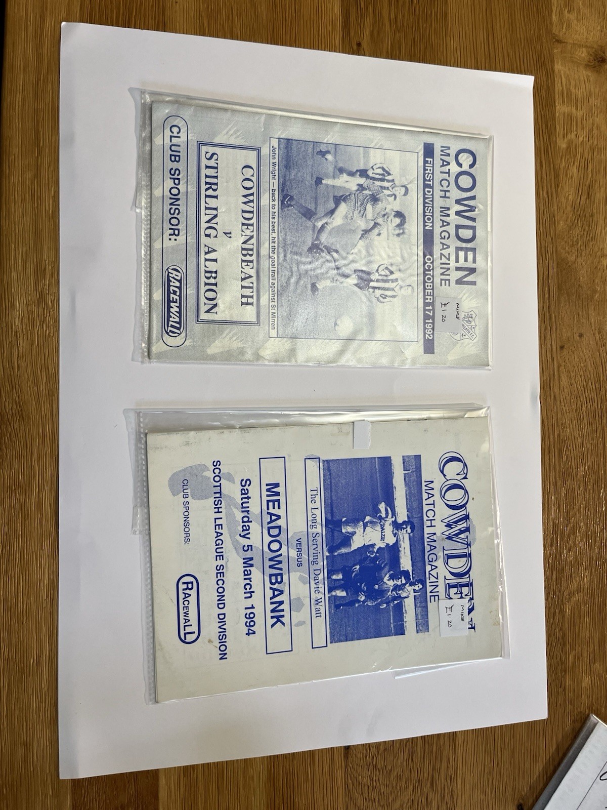 Cowdenbeath Home Programmes  x3  for sale on Ebay