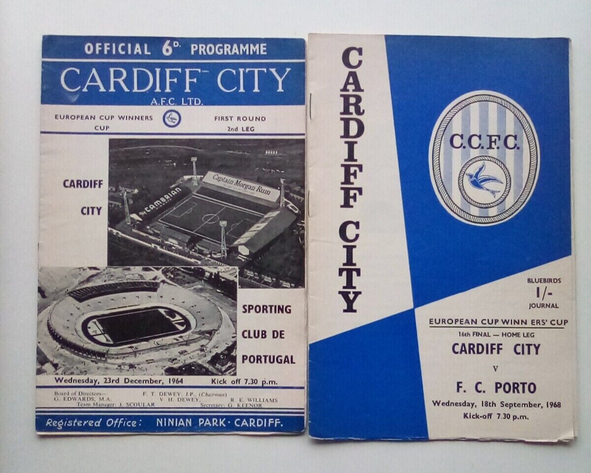 1964/5 Cardiff City v Sporting Lisbon, 1968/9 Cardiff City v FC Porto Two Items for sale on Ebay
