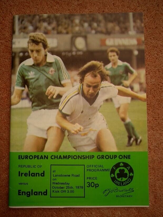 1978 REPUBLIC OF IRELAND v ENGLAND PROGRAMME (EXCELLENT CONDITION) for sale on Ebay
