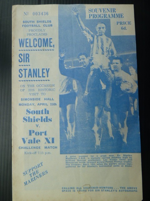 SOUTH SHIELDS  v  Port Vale  65/6  Friendly. for sale on Ebay