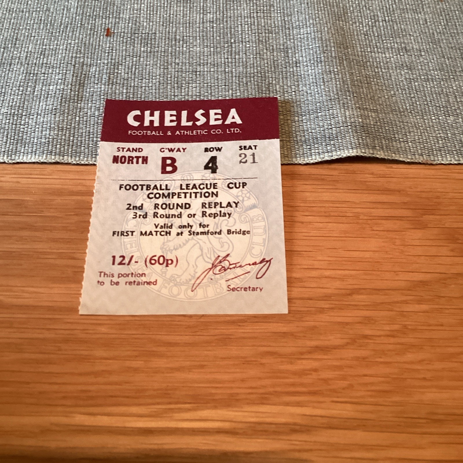1970/71 Chelsea v Sheffield Wednesday. League cup Match ticket. for sale on Ebay