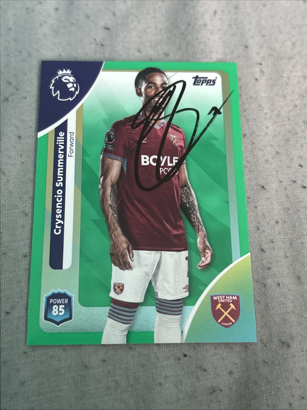 Crysensio Summerville (West Ham United) Hand Signed 2026 Premier League Card ! for sale on Ebay