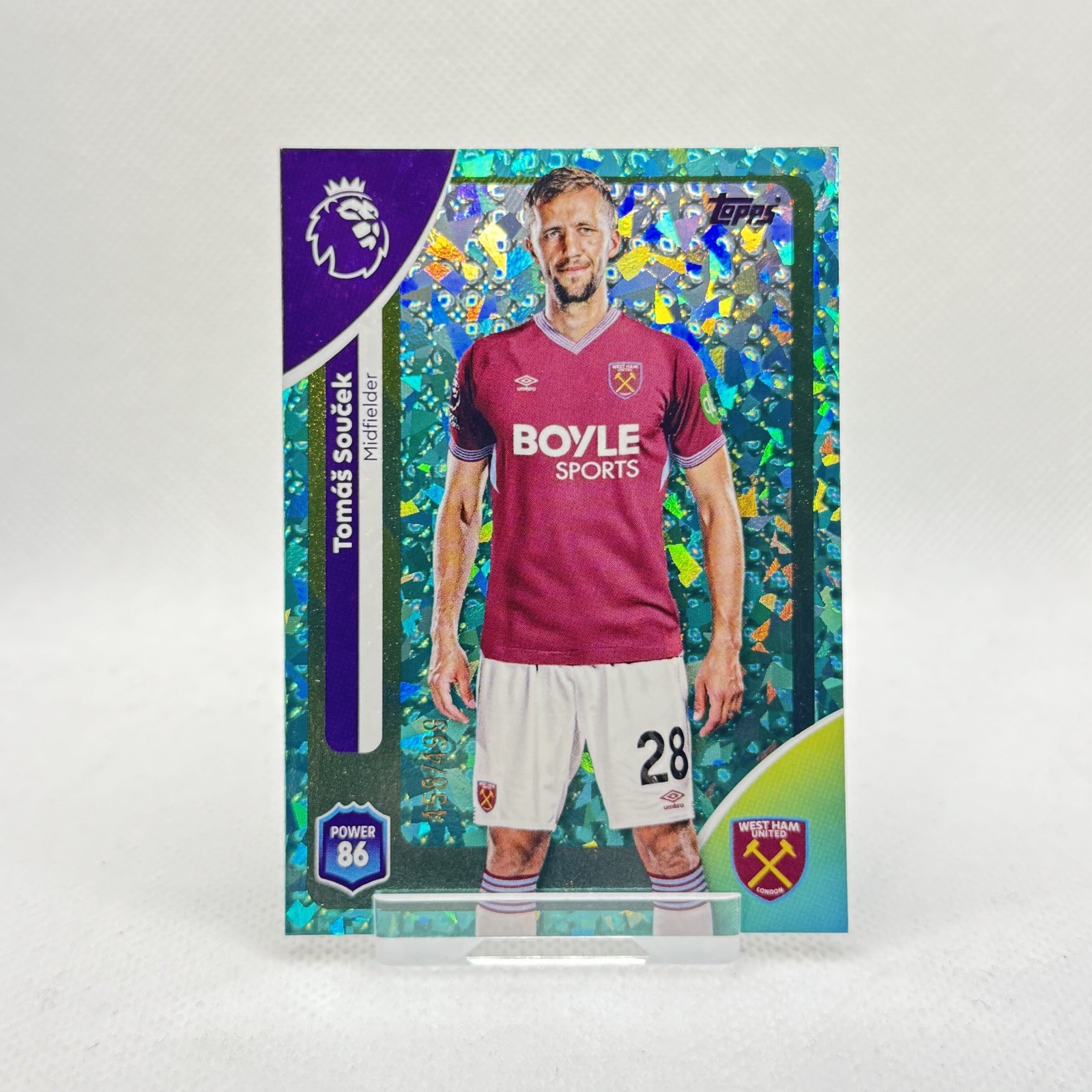 2026 Topps Premier League Tomas Soucek Aqua Mini Diamond Parallel /499 West Ham for sale on Ebay