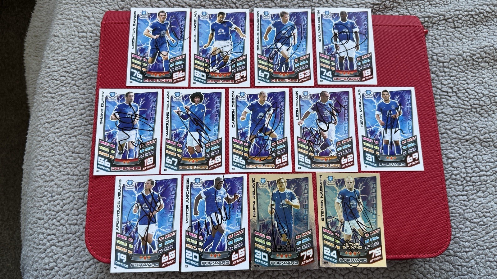 13 x Signed Everton Match Attax Trading Cards for sale on Ebay