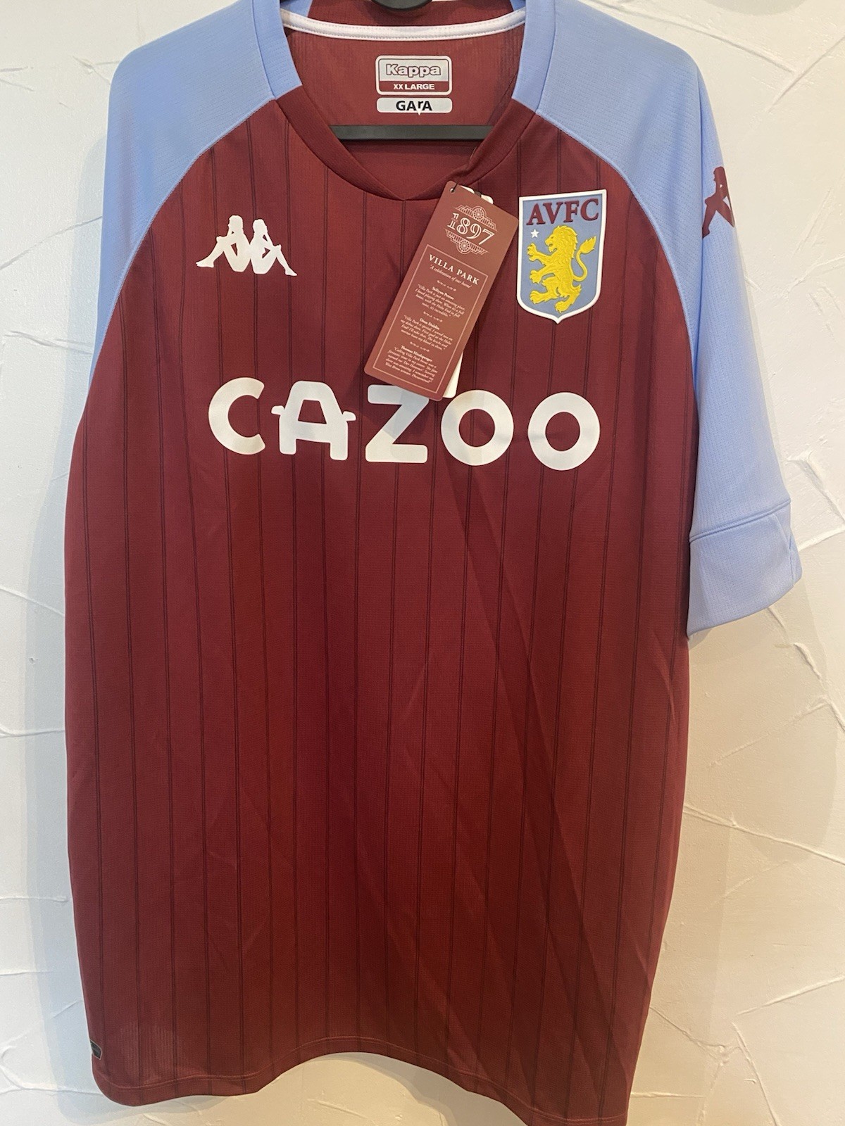 Aston Villa Rare Bundle: 20/21 Kappa Home Shirt BNWT + 2025 Official UCL Scarf for sale on Ebay