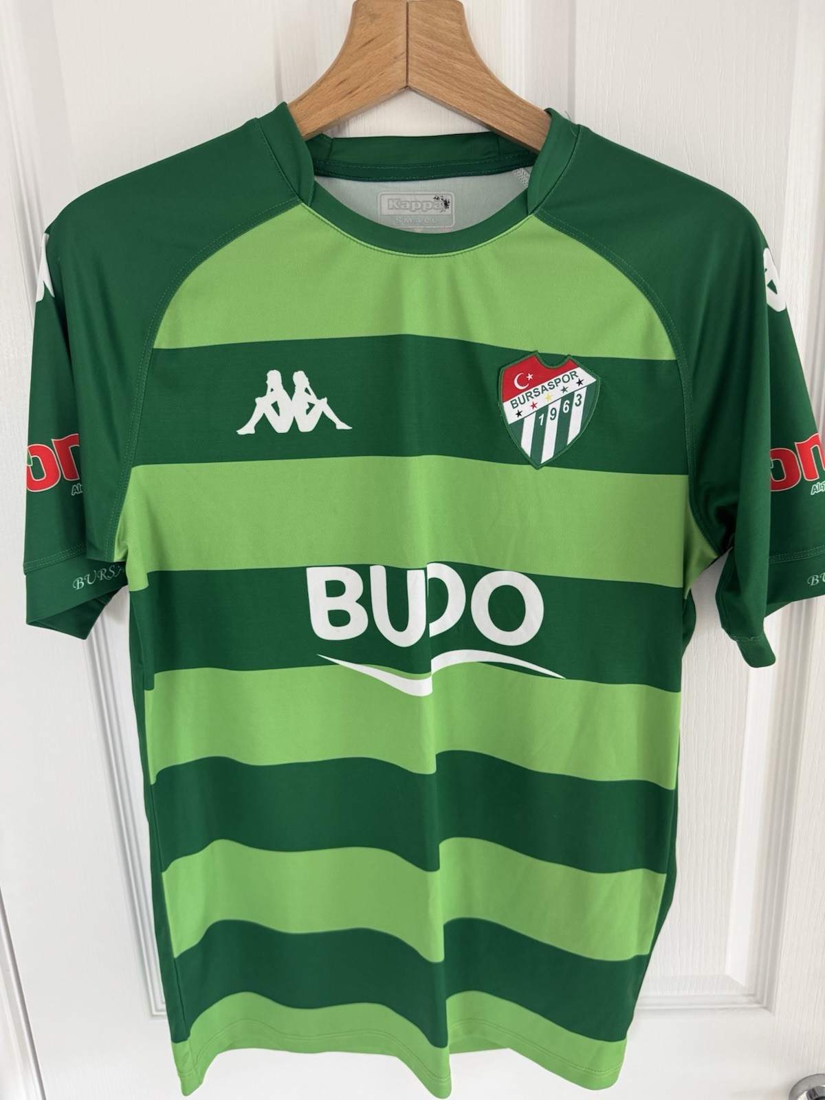Bursaspor 2019/20 Football Shirt 3rd Kit kappa Green/Green Hoops - Size SMALL for sale on Ebay