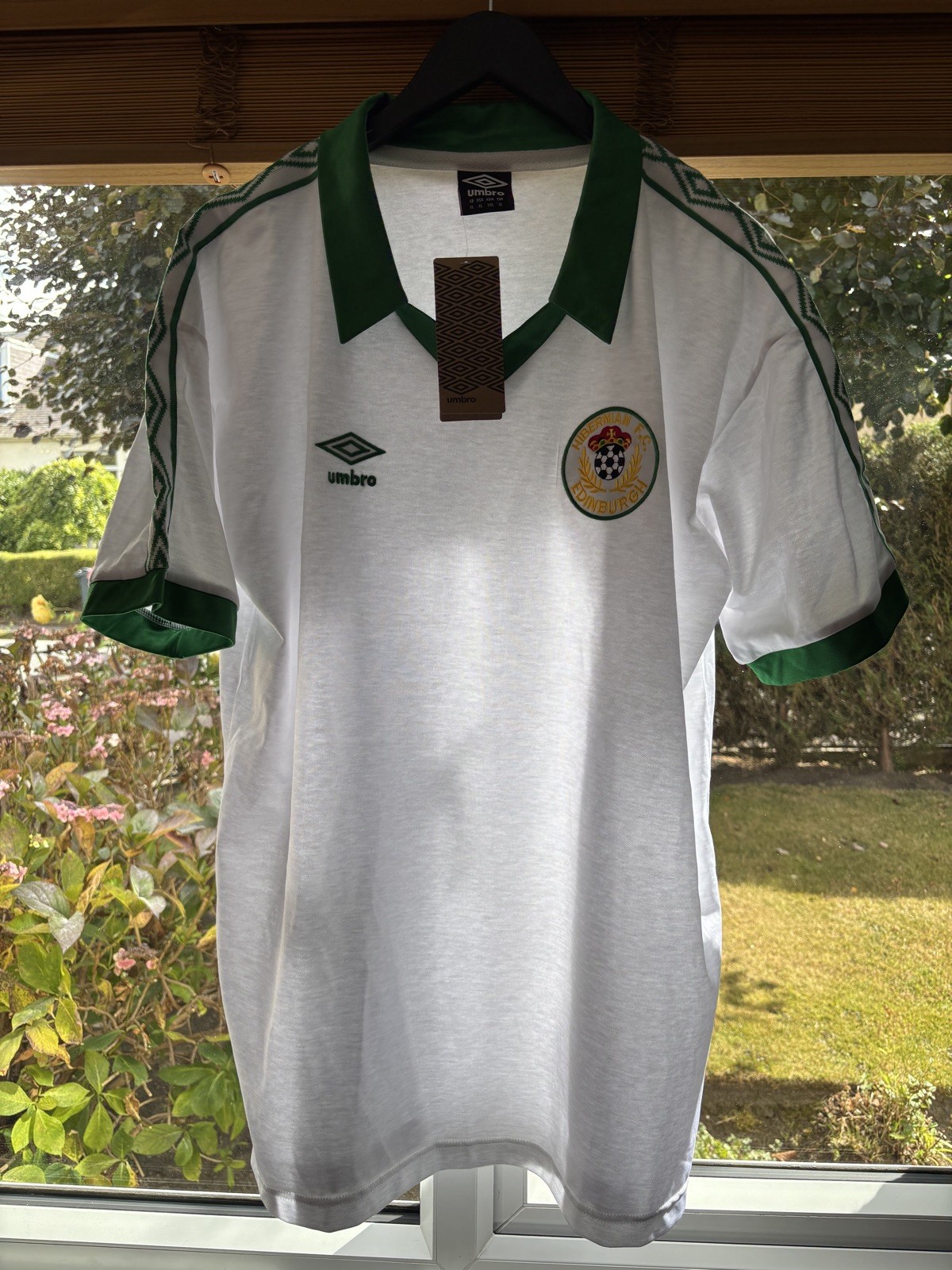 Hibernian Football Shirt Vintage style away Umbro xl for sale on Ebay