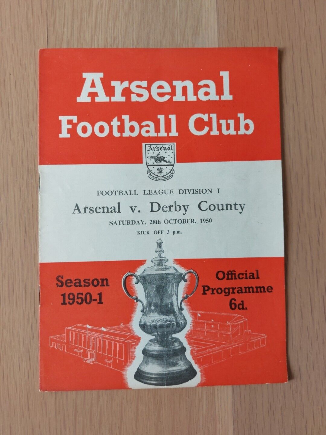 Arsenal v Derby County 50-51 Div 1 for sale on Ebay