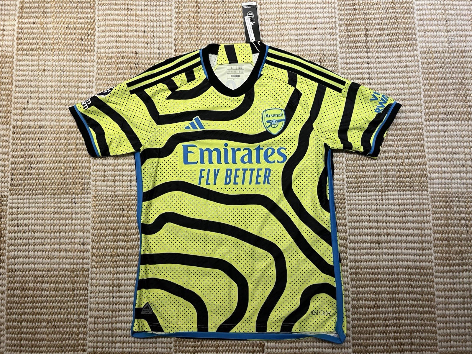 Arsenal 23/24 Away Shirt Adidas Authentic Player Version BNWT RRP £110 L Rice for sale on Ebay