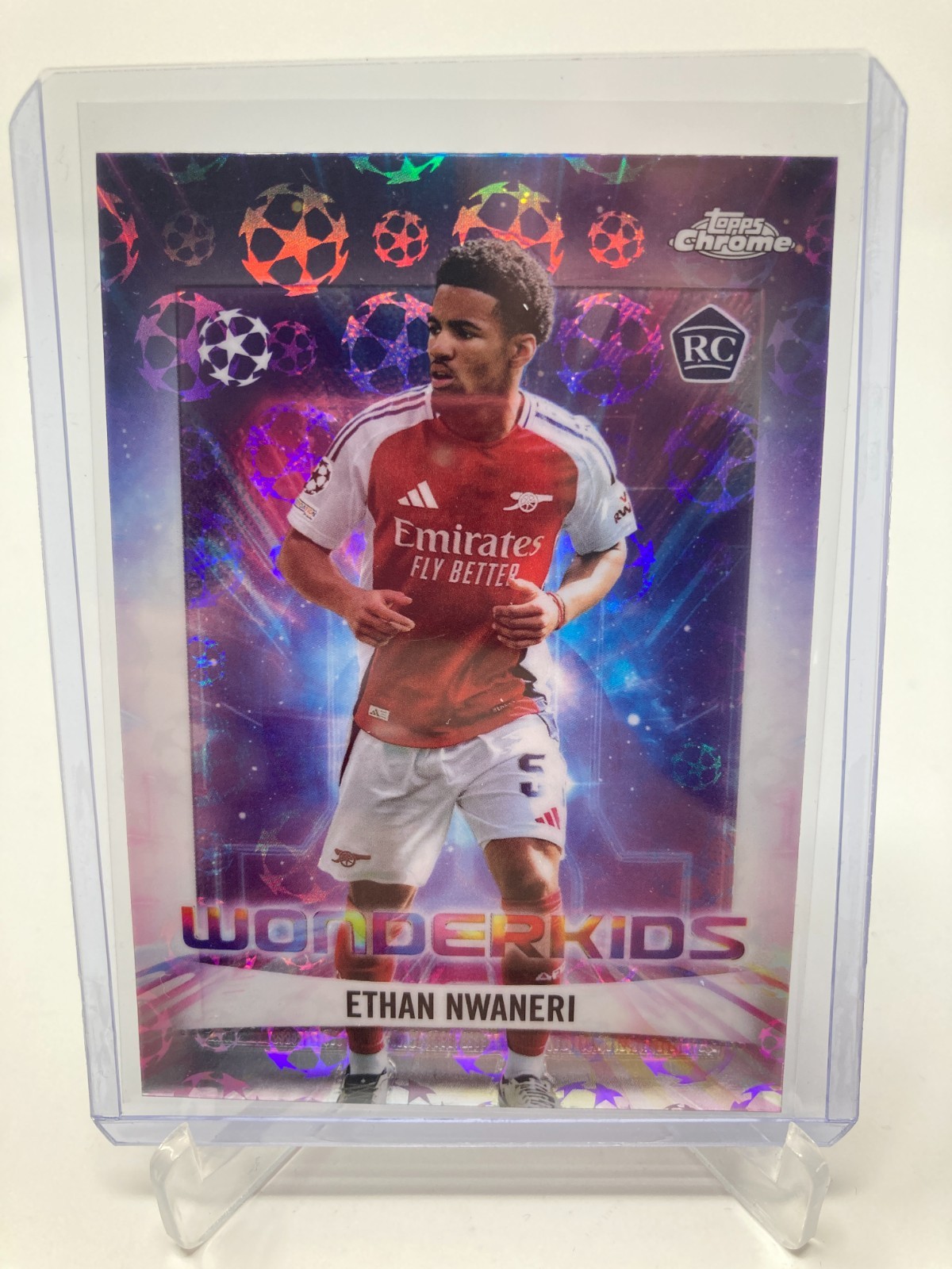TOPPS CHROME LOGOFRACTOR 2025 ETHAN NWANERI ARSENAL WONDERKIDS . for sale on Ebay