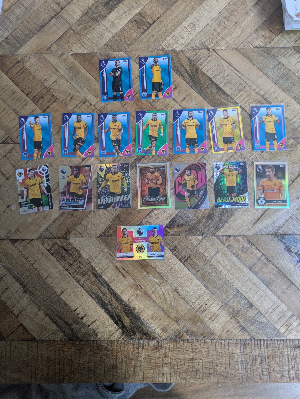 2025/26 Topps Premier League Wolves 17 x Card Bundle Inserts And Parallels for sale on Ebay
