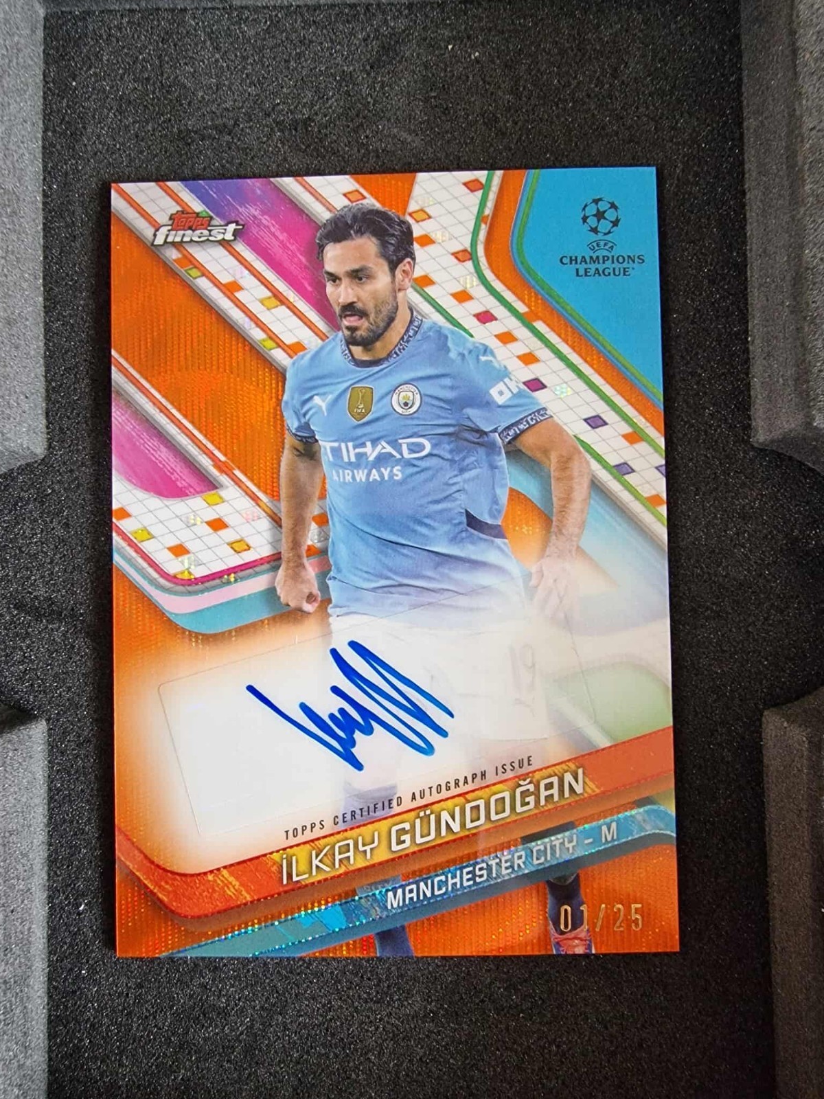 Ilkay Gundogan Auto /25 Topps Finest 24/25 Manchester City Champions Orange for sale on Ebay