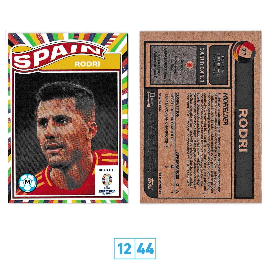 Rodri - Spain - UEFA EURO 2024 Living Set Card #17 - Manchester City for sale on Ebay