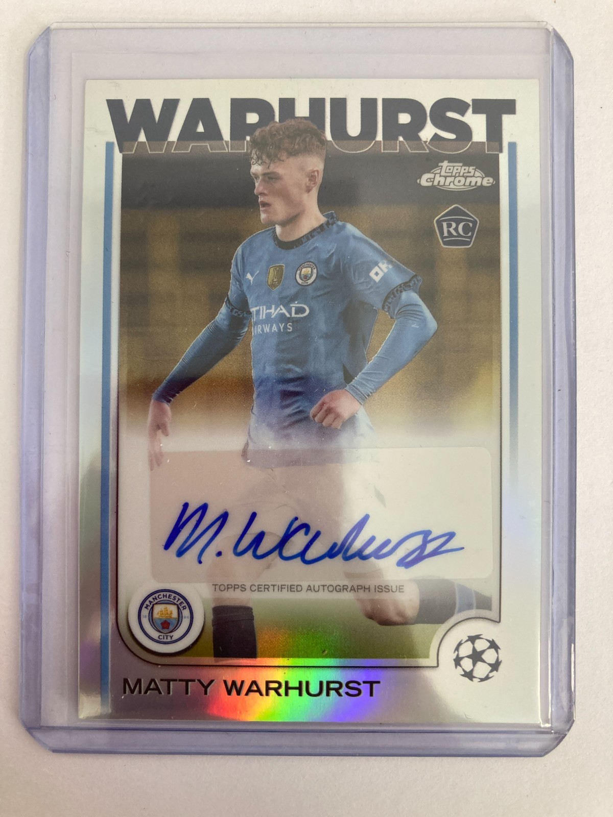 TOPPS CHROME 2025 MATTY WARHURST MANCHESTER CITY BASE AUTO . for sale on Ebay