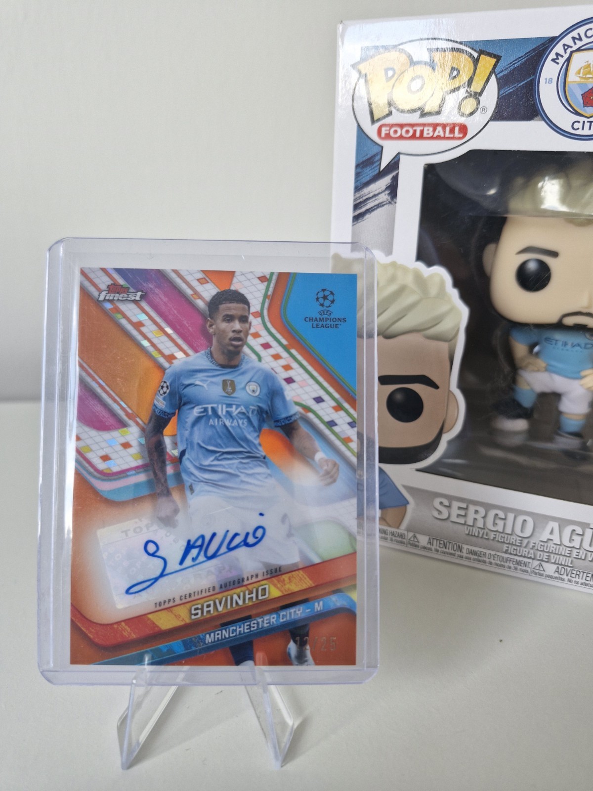 Savinho Auto /25 2024-25 Topps Finest UCC Manchester City Savio Orange for sale on Ebay