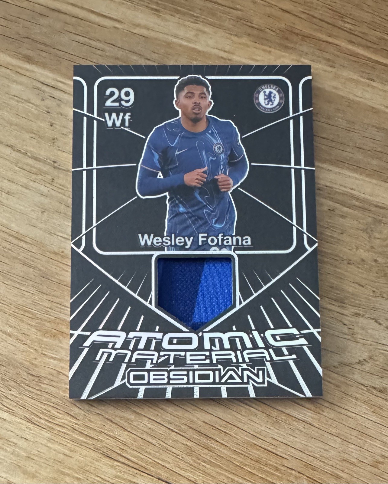 24/25 Panini Obsidian Wesley Fofana Chelsea Atomic Material Patch /199 for sale on Ebay