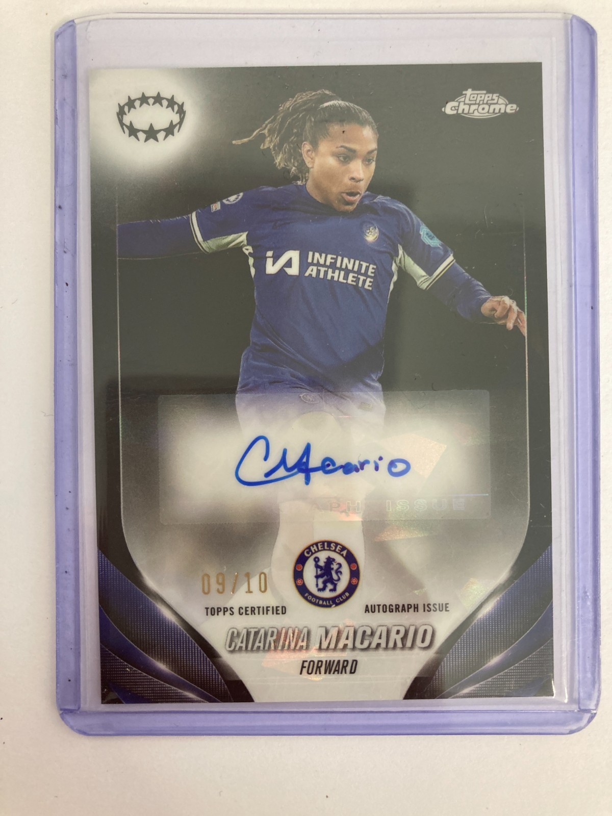 TOPPS WOMENS CHROME 23/24 CATARINA MACARIO CHELSEA AUTO 9/10.. for sale on Ebay