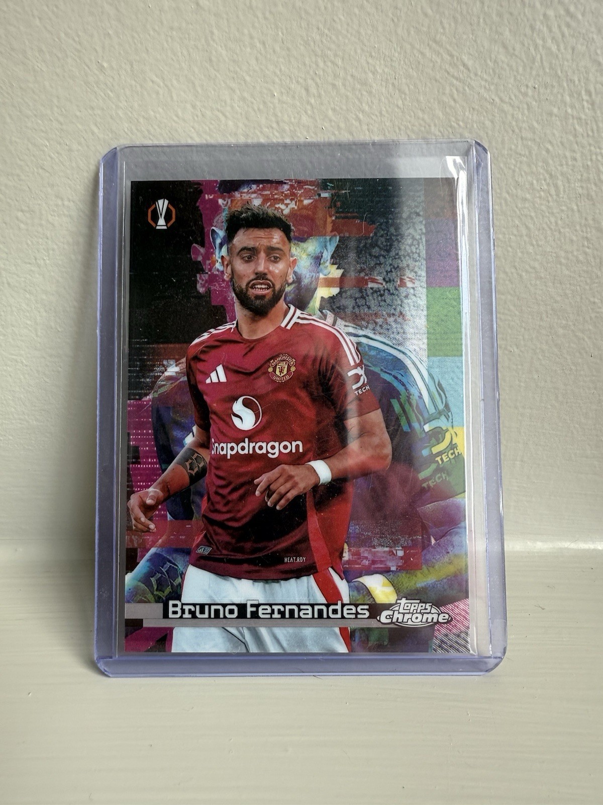 Topps Chrome Bruno Fernandes 2024-25 White Noise Rare Case Manchester United for sale on Ebay
