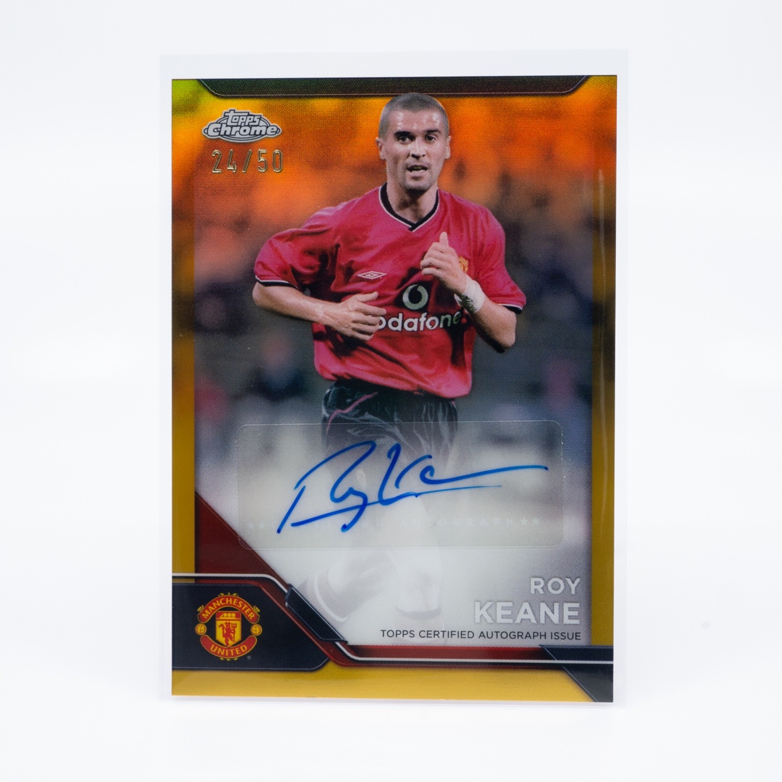 2024-25 Topps Chrome Manchester United Deluxe Roy Keane Auto Gold /50 for sale on Ebay