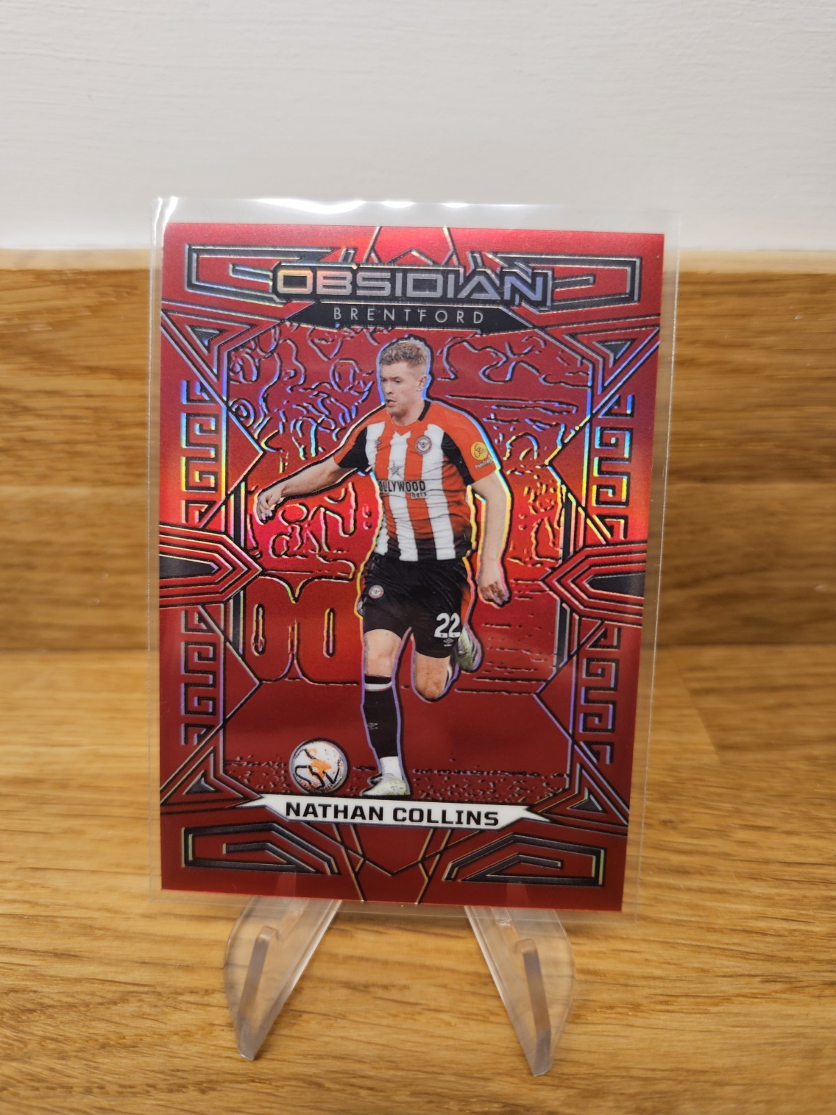 Panini Obsidian 23/24 Nathan Collins Brentford Neon Red Flood 06/10 for sale on Ebay
