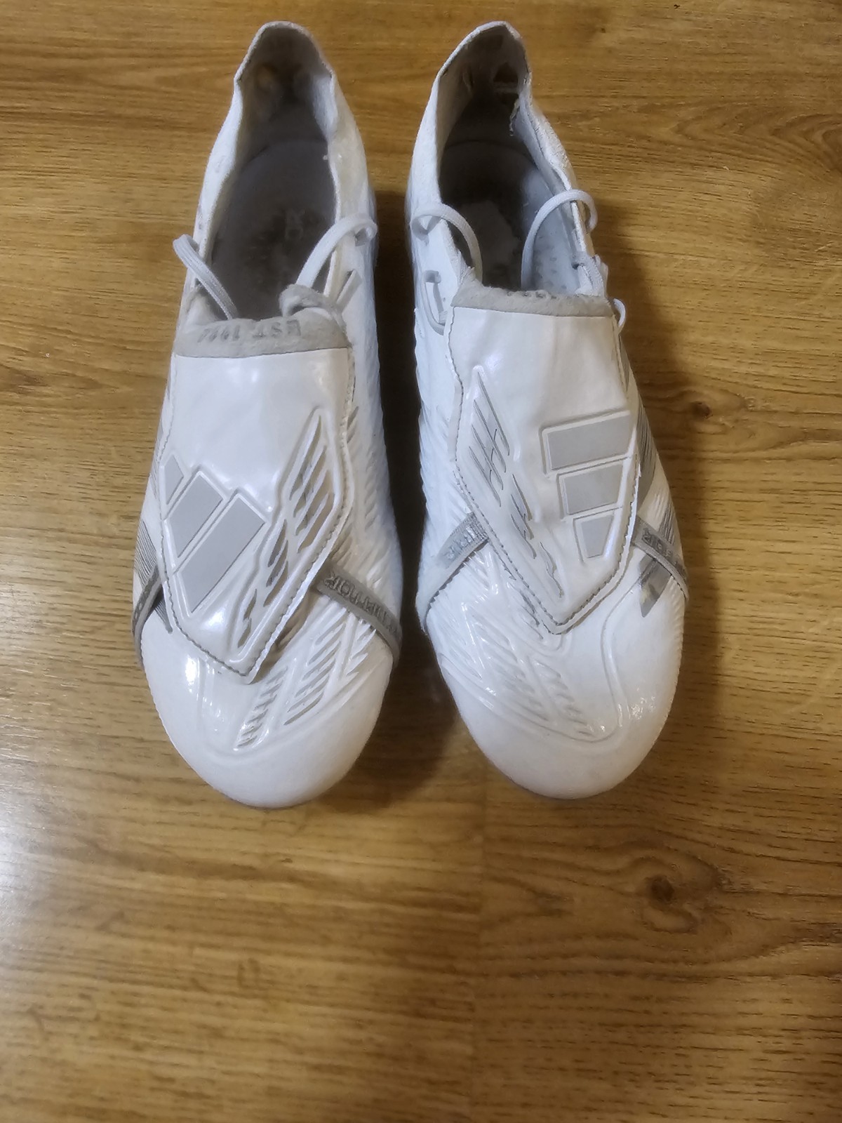 adidas Predator Tongue Elite FG Football Boots Size UK10 *WHITE RE-SPRAYED* for sale on Ebay
