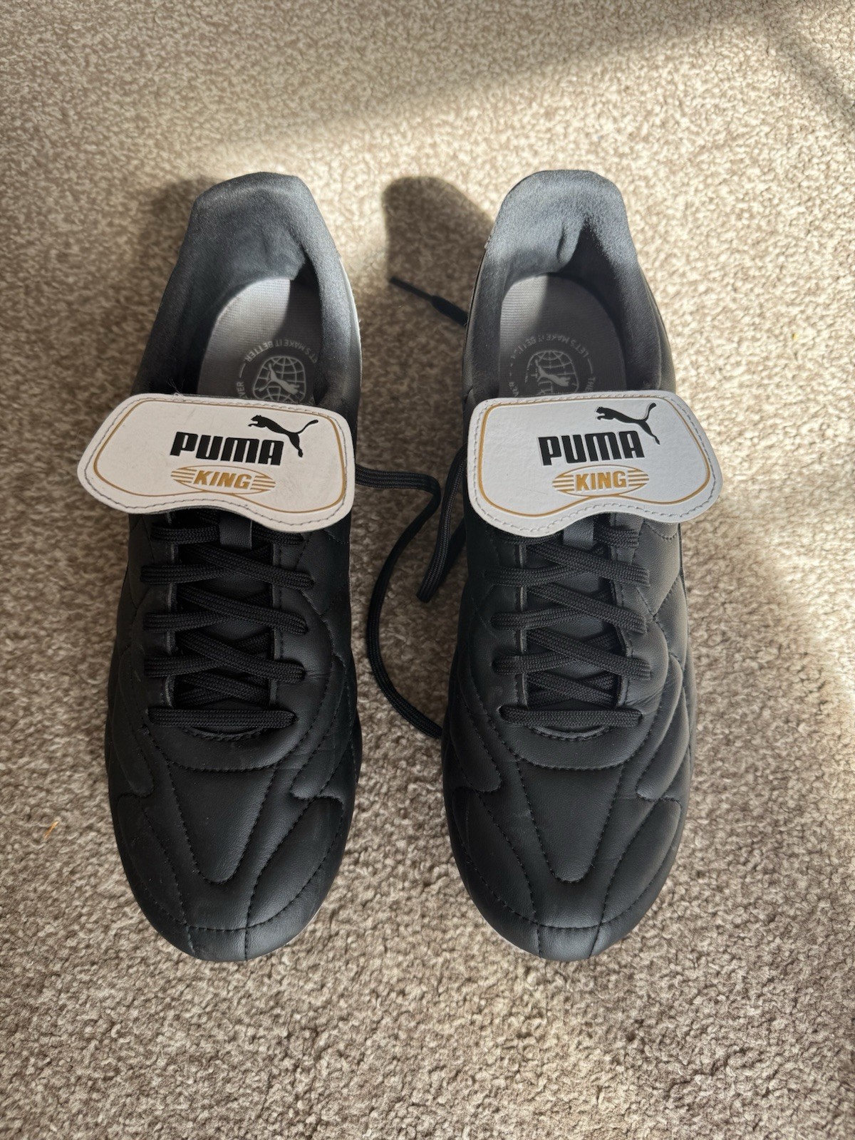 Puma King Top SG Football Boots Size 8 Black/White for sale on Ebay